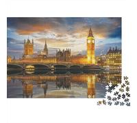 Skyline Londra crepuscolo Puzzle 1000 Pezzi In carta Premium, Un Set Di Puzzle A Rompicapo Per Antistress Adulti, Ideale Per Puzzle Da Incorniciare, Regalo Di Compleanno 70x50cm/1000pcs