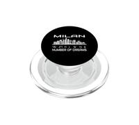 Skyline Milano Silhouette GPS Coordinate Lombardia Italia PopSockets PopGrip per MagSafe