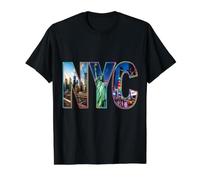 Skyline NYC, Centro, Manhattan, New York, Città Maglietta con Stampa Grafica Economica, Uomo, Nero, M