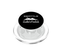 Skyline Seattle GPS coordinate immagine città sagoma USA PopSockets PopGrip per MagSafe