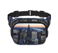 Skyline Views - Marsupio quadrato a doppio strato per attività all'aperto come sport, viaggi, escursionismo, ciclismo, Nero , Taglia unica