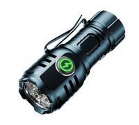 Skylla Torcia piccola ricaricabile, LED estremamente luminosa, 6000 lumen, ricaricabile, tipo C, 4 lampadine forti, mini torch con 8 modalità di luce e lunga durata, impermeabile, per campeggio
