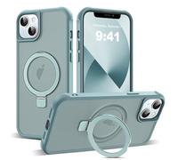 SKYLMW Compatibile con iPhone 13 e iPhone 14 custodia con supporto magnetico invisibile O-Ring Custodia traslucida per iPhone 13 e 14 da 6,1 pollici [compatibile con MagSafe] [Ottima sensazione di