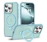 SKYLMW Custodia compatibile con iPhone 2024 Pro con supporto magnetico invisibile O-Ring Stand Custodia traslucida di grado militare per iPhone 2024 Pro [compatibile con MagSafe] [Ottima sensazione di