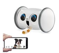 SKYMEE Owl Robot: fotocamera Full HD per animali domestici 1080P con distributore di caramelle, giocattolo interattivo per cani e gatti, monitoraggio mobile a casa completa tramite app, conversazione