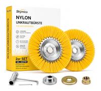 Skymico 2 spazzole coniche per erbacce, apertura 25,4 mm, setole in nylon, spazzola in nylon, spazzola delicata per decespugliatore, decespugliatore contro erbacce, muschio, impurità (15,2 cm + 20,3