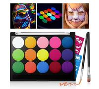 Skymore Fluorescenti Matite Trucco per Viso e Corpo 15 Colori Truccabimbi per Bimbi Neon Trucco Kit per Feste di Compleanno, Cosplay, Halloween e Natale