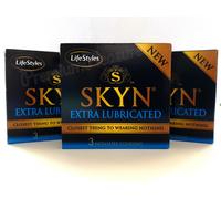 Skyn EXTRA LUBRICATED 3 Scatole Di 9 Condom senza Lattice Polyisoprene Sensibile