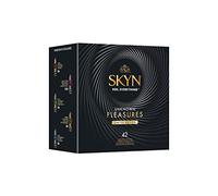 SKYN Unknown Pleasures (confezione da 42): assortimento di preservativi da uomo con superficie liscia e testurizzata, senza lattice, tecnologia SkynFeel, lubrificati, larghezza nominale 53 mm