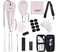 SKYNEO Kit di pulizia per sassofono, kit di pulizia per clarinetto con kit di manutenzione, tampone, grasso per sughero, cuscinetti per bocchino, cinghia, panno per la pulizia, poggiapollo, custodia