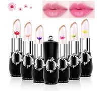 Skynest Rossetto Gelatina Fiore Trasparente - 6 Confezioni Nutriente Idratante Balsamo per Labbra Che Cambia Colore (Rosa)
