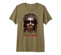 Skynet Jesus in Sunglasses I'll Be Back Maglietta Maglietta Premium