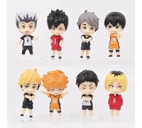 Skynomad Figure anime da 10 cm di Haikyuu - Tobio Kageyama, Look Up Shoyo Hinata, Tetsurou Kuroo, Kozume Kenma, Oikawa Tooru Action Figure Versione Q Figurine Collezione PVC (set da 8 pezzi 7,5 cm)