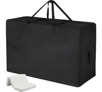 Skyour Borsa per materasso pieghevole, impermeabile, resistente, pieghevole, in memory foam, per letto degli ospiti, per materassi singoli, matrimoniali e queen da 10,2 a 15,2 cm, Nero , Fit up 4"