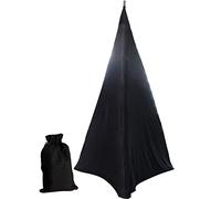 Skyour - Set di 2 custodie per altoparlanti in spandex elasticizzato nero a 3 lati triangolare per supporto per DJ da pavimento, supporto per treppiedi, copertura per matrimoni, banchetti eventi (2)