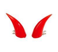 SkyPOOU 1 paio di fermagli per capelli a forma di corno da diavolo, per cosplay, feste in costume di Halloween, forcine per capelli, copricapo in maschera, rossore, circa 5,4 cm