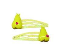 SkyPOOU 1 paio di fermagli per capelli con fiori glitterati per ragazze, accessori per capelli per compleanni, colore giallo