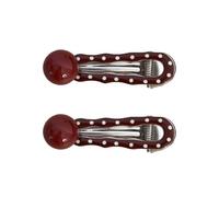 SkyPOOU 1 paio di graziosi fermagli per capelli a pois a forma di cuore in lega di lunga durata, forcine per capelli per donne e ragazze. Marrone. Circa 4-8 cm