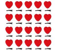 SkyPOOU 20 fermagli per capelli a forma di cuore in peluche, forcine laterali per capelli a tema San Valentino, festival, decorazione per capelli per tutte le età. Rossore. Lunghezza circa 5 cm
