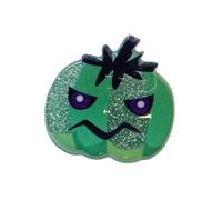 SkyPOOU Artiglio per capelli per donne e ragazze, per Halloween, gatto nero/pipistrello, antiscivolo, clip laterale per decorazioni per capelli per feste. Verde. Circa 3 x 5 cm