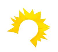 SkyPOOU Cerchietti per capelli con stella/sole/luna, accessori per cabina fotografica, accattivanti, per feste divertenti, per festival musicali. Colore giallo. Cir circa 55-60 cm