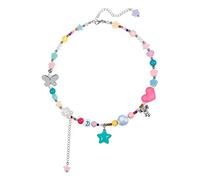 SkyPOOU Collana girocollo da donna, alla moda, con perline colorate, alla moda, accessorio punk