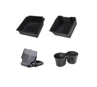 SkyPOOU Confezione da 4 accessori permanenti per console centrale per auto, con vano portaoggetti nascosto, doppia tazza, bracciolo e montaggio rapido, facile installazione