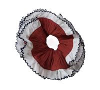 SkyPOOU Eleganti anelli per capelli con bordo a lacci, multistrato con volant, per donne e ragazze. Colore nero rossore. Circa 15 cm