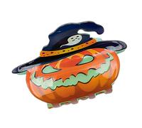 SkyPOOU Fermagli per capelli a tema Halloween incandescente in scuro artiglio per capelli a zucca clip per capelli forte forcina per ragazze. Cappello giallo zucca. 5-8 cm