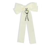 SkyPOOU Fermaglio per capelli con fiocco dolce e semplice fermaglio per capelli multifunzionale elegante per decorazioni per capelli alla moda da donna. Ecru. Circa 16 x 27 cm