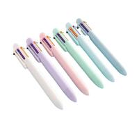 SkyPOOU Penna a sfera retrattile da 0,5 mm, multicolore, 6 colori, per appunti, opere d'arte, ufficio, scuola