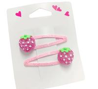 SkyPOOU Set di 2 fermagli per capelli per ragazze, con farfalle scintillanti e cupcake, accessori per capelli per compleanno, fucsia