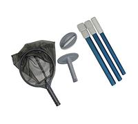 SkyPOOU Set professionale di manutenzione per la pulizia della piscina con spazzola in spugna a rete fine per tubi in alluminio per tubi da nuoto