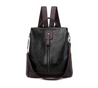 SkyPOOU Zaino antifurto in pelle PU Borsa da scuola per adolescenti zaino studente casual borse a tracolla femminili carino scuola media zaini, Nero