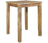 SKYPORT Rustica Tavolo da Barba, Legno Massiccio, Marrone, 80x110x80 cm