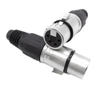 SKYPRO 2 connettori XLR, terminali XLR a 4 pin, presa jack audio per microfono audio femmina, placcati in nichel, contatti argentati