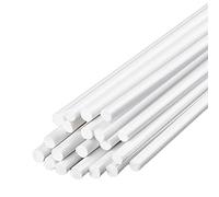 SKYPRO 20PCS Diametro 4mm Lunghezza 250mm Bianco ABS Stirene Bar Rod Rotondo in Plastica per Giocattoli Fai da Te Casa delle Bambole, Modello di Tavola di Sabbia Fai da Te, Costruzione di Edifici