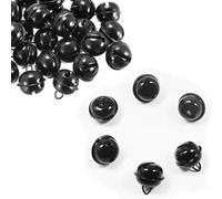 SKYPRO 30 campane rotonde in metallo nere campane artigianali piccole campane colorate campane natalizie per Natale campane a vento gioielli ornamenti vacanze casa decorazione per feste