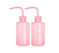 SKYPRO Borraccia di sicurezza in plastica da 250 ml, flacone da laboratorio rosa con bocca stretta e etichette per squame, flacone per piante e fiori succulente, 2 confezioni