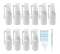 SKYPRO Flaconi spray nasali, 10 flaconi spray vuoti da 20 ml, in plastica, riutilizzabili, con imbuti ed etichette (bianco)