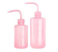 SKYPRO Pinkish Lab - Bottiglia di sicurezza in plastica da 250 ml + 500 ml, con bocca stretta e etichette in scala, bottiglia per irrigazione di piante grasse e fiori - 2 confezioni