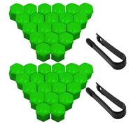 SKYPRO Set di 40 coperture decorative per bulloni delle ruote dell'auto, 19 mm, con set di strumenti di rimozione, colore verde