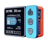 SKYRC B6Neo: Balance Lipo Caricabatteria per 1S-6S Lipo/Li-Ion/LiHV, 1-15S NiMH/NiCd Caricabatteria - DC 200W, PD 80W, Caricabatterie intelligente, Scarico e stoccaggio