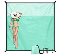 SKYREH Coperta da Spiaggia 220x210 cm, Coperta da Picnic Impermeabile alla Senza Sabbia, Leggera Morbida Confortevole Materiale, Stuoia Spiaggia per Spiaggia, Escursionismo, Campeggio (Verde)