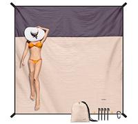 SKYREH Coperta da Spiaggia 220x210 cm, Coperta da Picnic Impermeabile alla Senza Sabbia, Leggera Morbida Confortevole Materiale, Stuoia Spiaggia per Spiaggia, Escursionismo, Campeggio (Champagne oro)