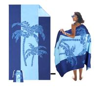 SKYREH Teli Mare Grandi 180 x 100 cm, Asciugamani da Spiaggia Portatile Leggero e ad Asciugatura Rapida Senza Sabbia per Spiaggia, Viaggi, Nuoto, Sauna, Yoga, Blu