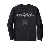 Skyrim Unrelenting Force Dragon Shout Fus Ro Dah Video Game Maglia a Manica