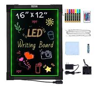 SKYSHALO Lavagna a LED, Insegna luminosa cancellabile da 16" x 12", Display menu in stile neon, Lavagna artistica con 8 pennarelli a gesso illuminati e telecomando, Ideale per casa, matrimoni, negozi