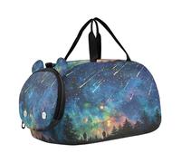 SKYSHU Aurora Meteor, borsa da palestra impermeabile, con tracolla staccabile, con scomparto per scarpe e tasca bagnata