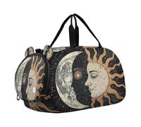 SKYSHU Boho Sun Moon - Borsa da palestra impermeabile, con tracolla staccabile, con scomparto per scarpe e tasca bagnata